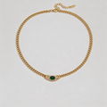 Velora Halo Stone Chain Necklace