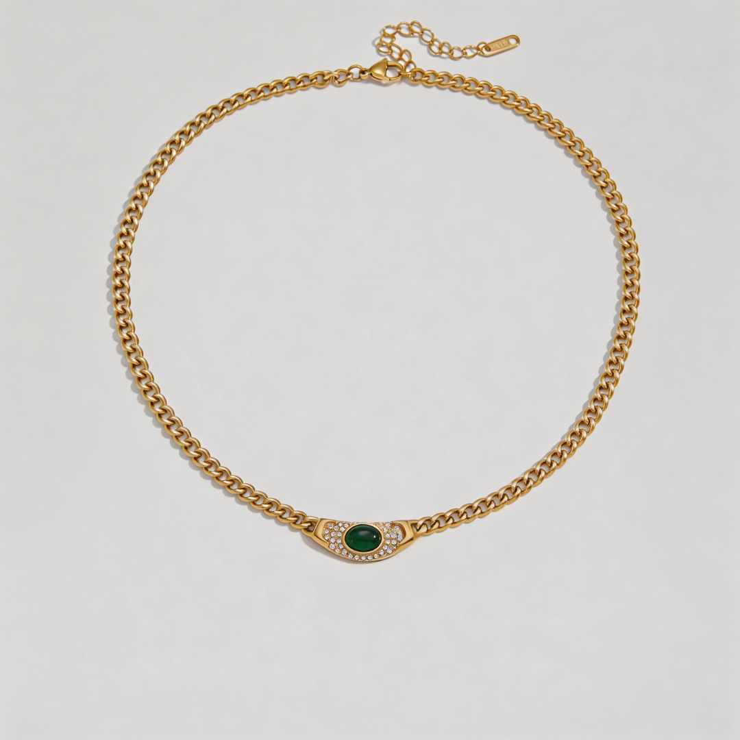 Velora Halo Stone Chain Necklace