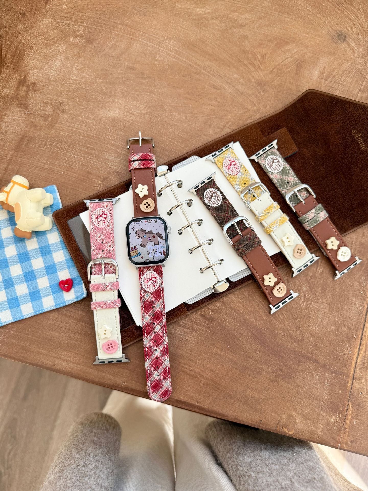Plaid Pony Leather Watch Band