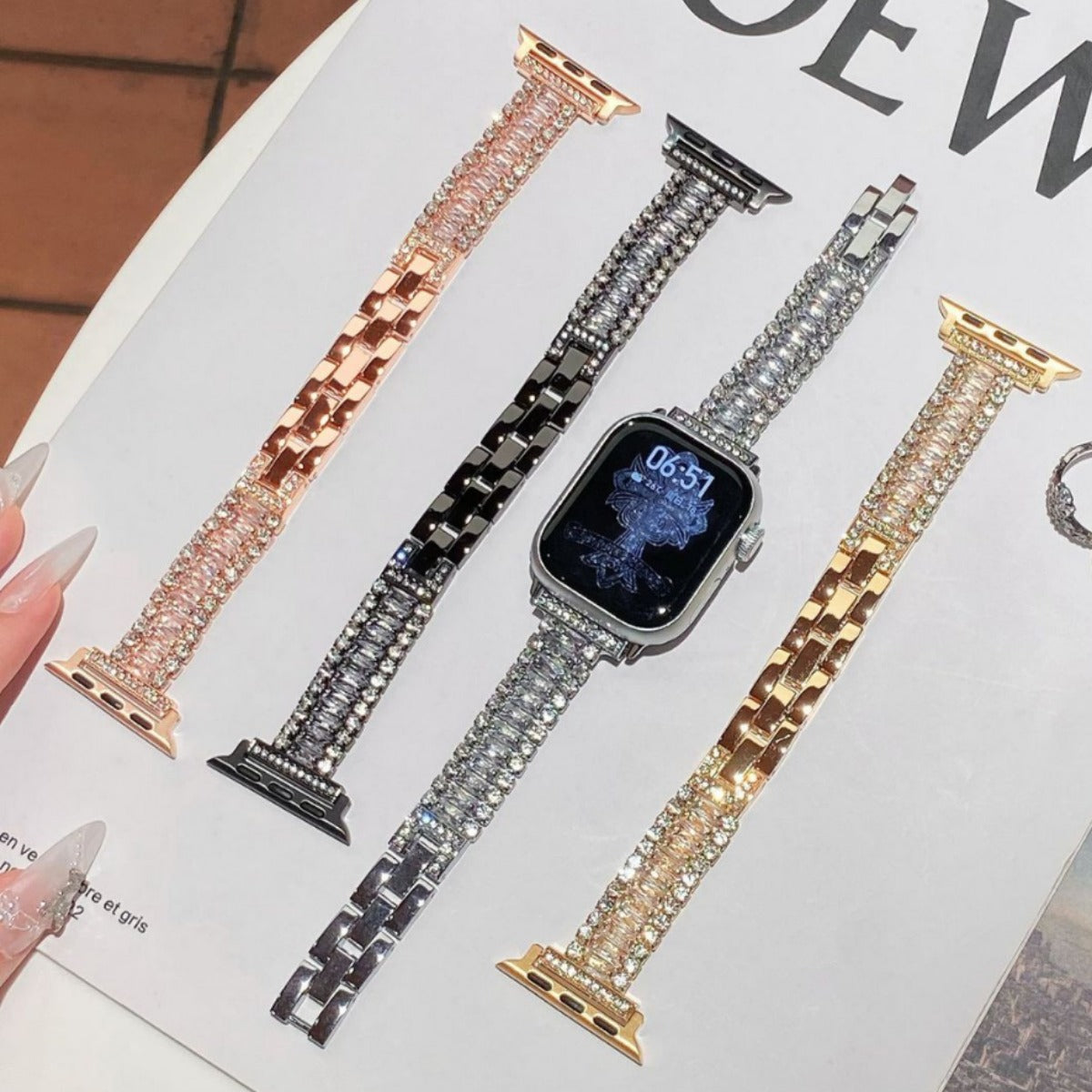 Aureline Triple Zircon Link Watch Band