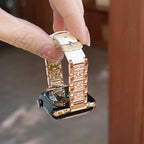 Crystal Link Leather Watch Band