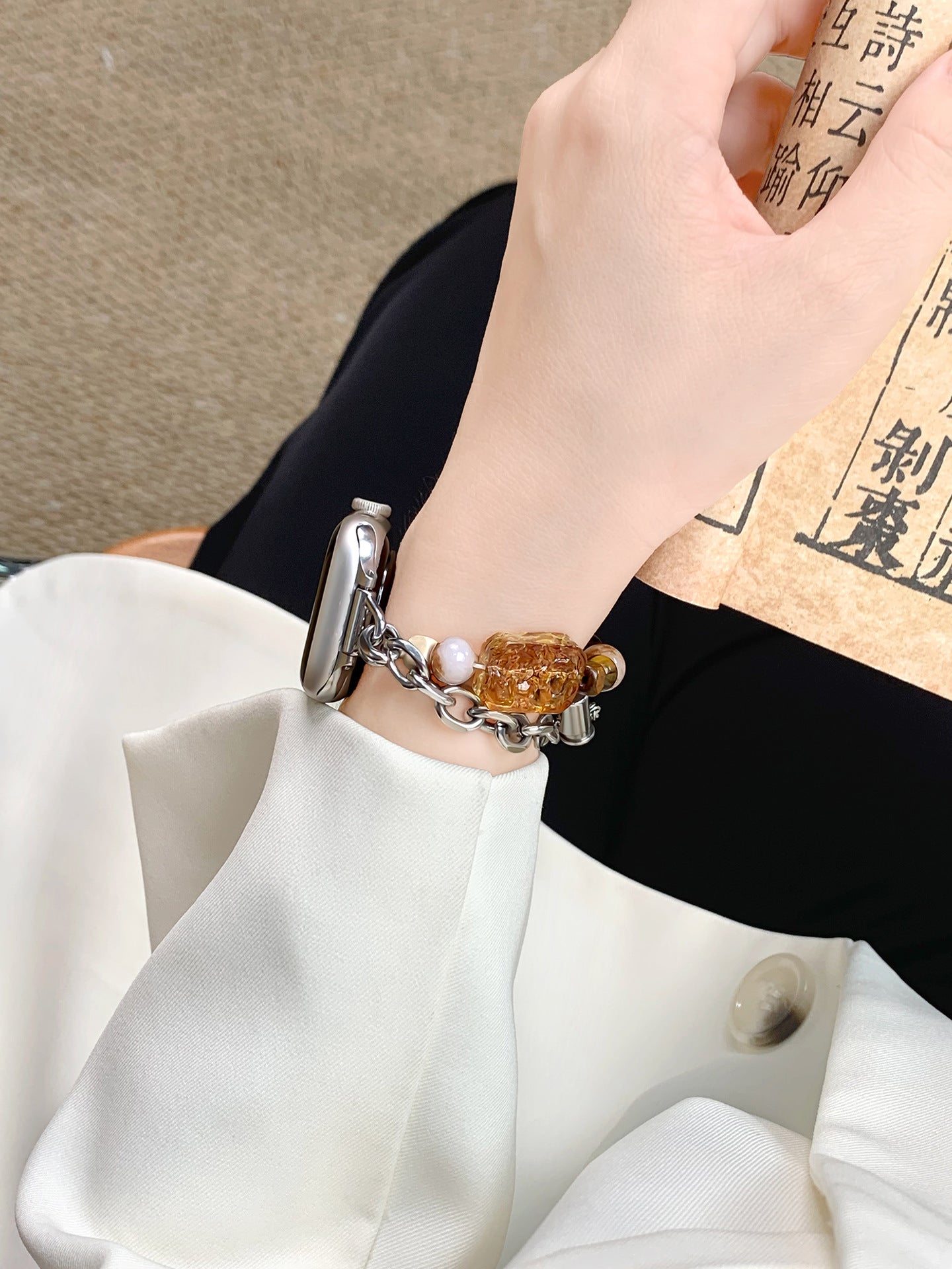 Luanite Crystal Bead Watch Band