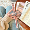 Strata Woven Fiber Watch Band Rose Taupe (Orange–Ivory Wrap)
