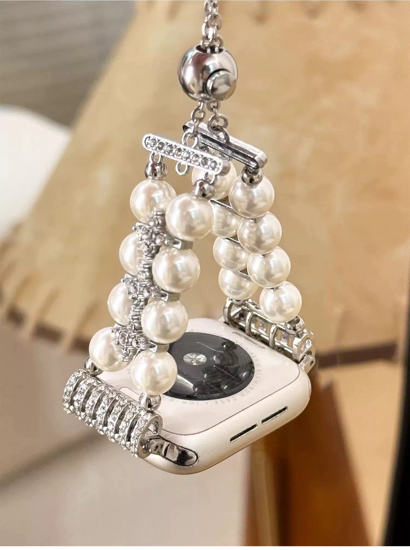 Lunara Crystal Cross Pearl Watch Band