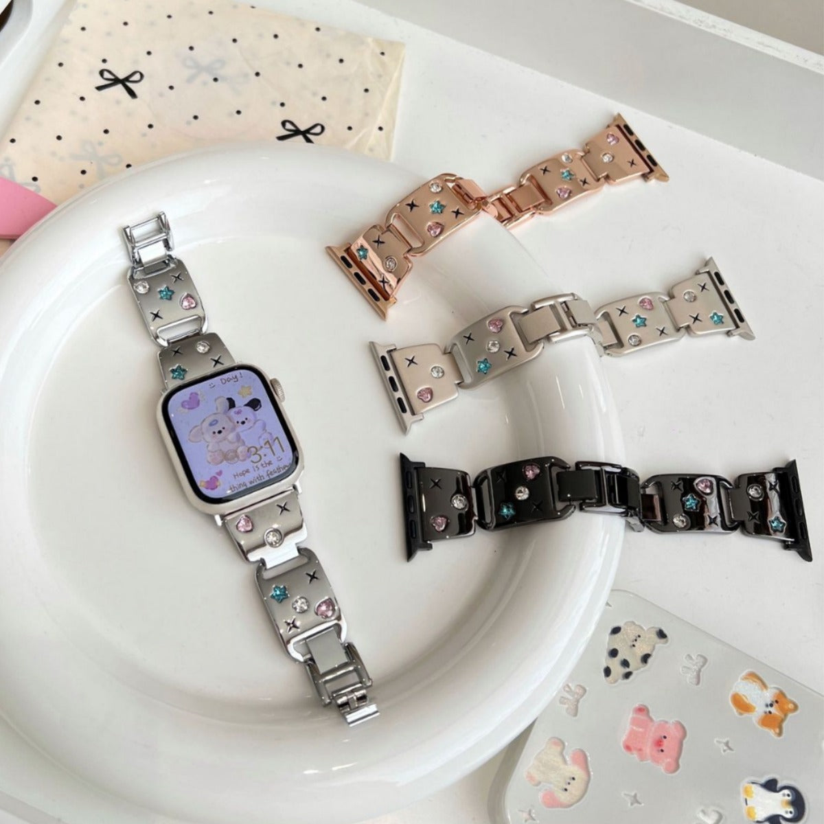 Astra Arc Crystal Link Watch Band