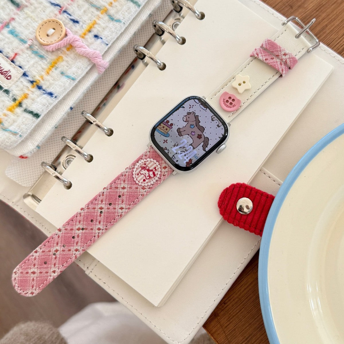 Plaid Pony Leather Watch Band