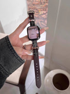 Thorn Stud Leather Watch Band Brown Eagle