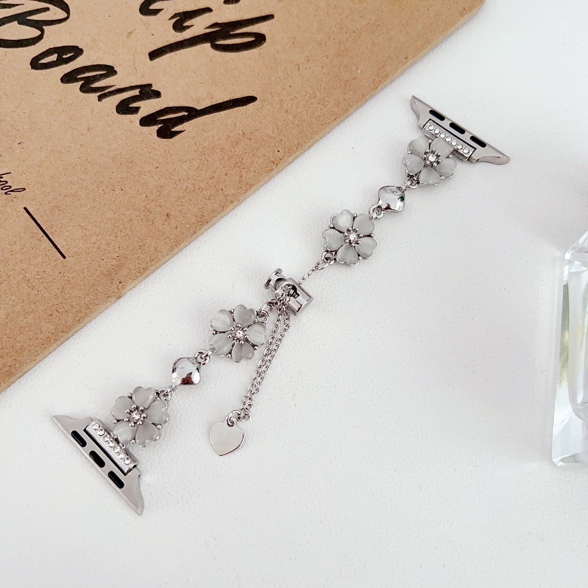 Petaline Heart Charm Link Watch Band