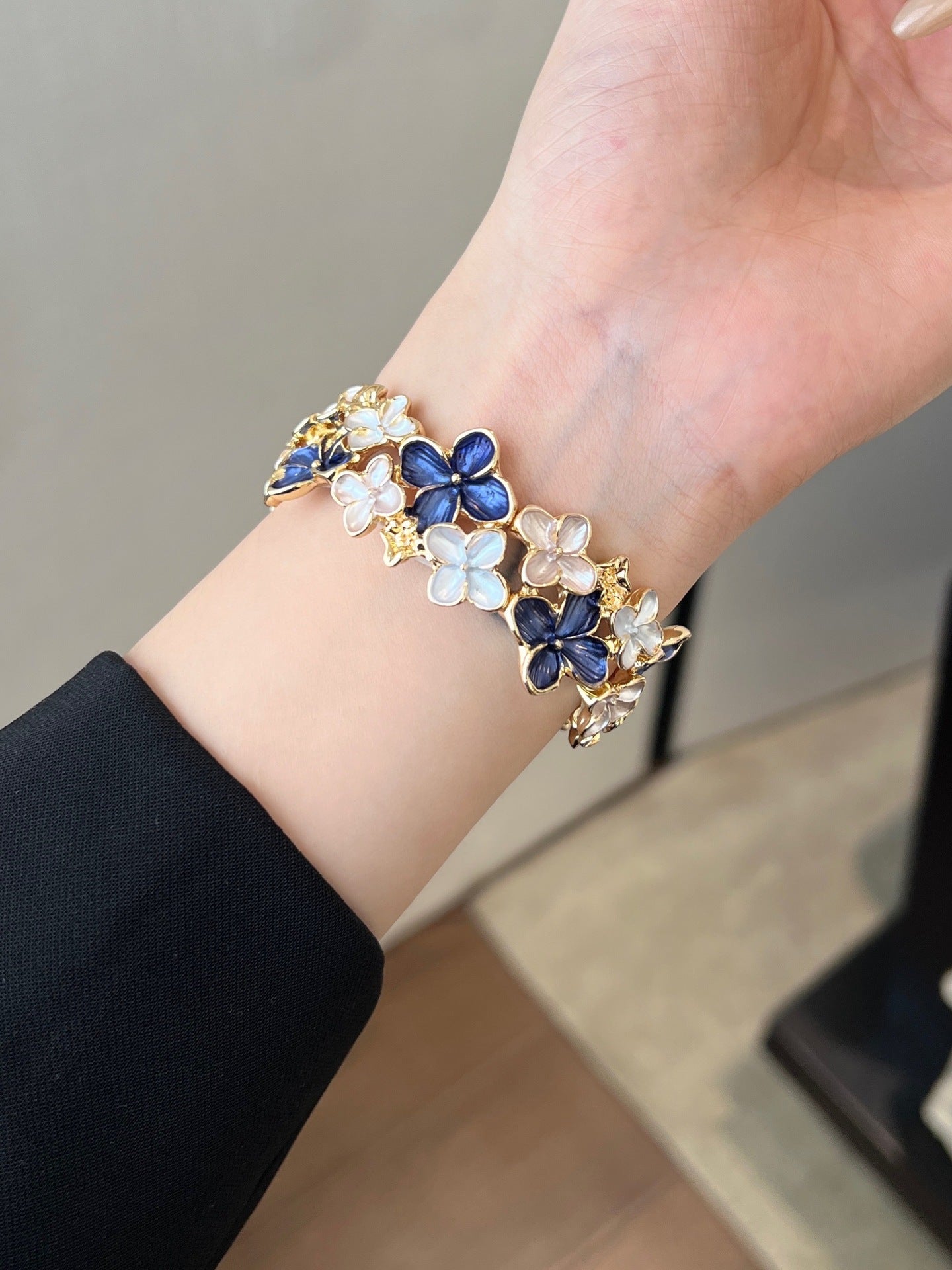 Florale Elastic Metal Link Watch Band