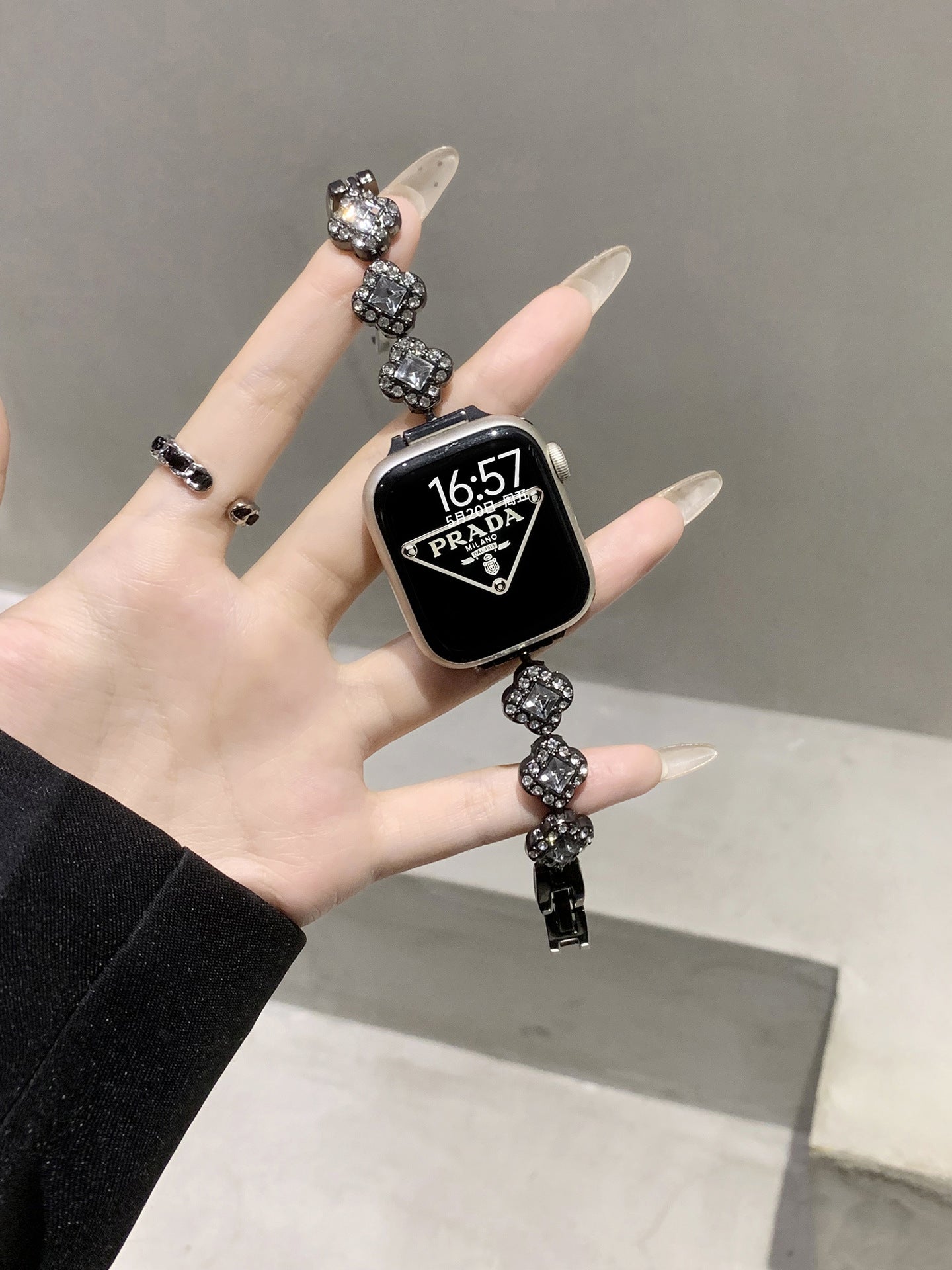 Crystal Clover Link Watch Band