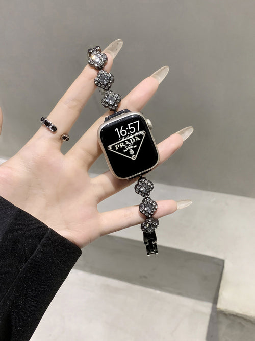 Crystal Clover Link Watch Band