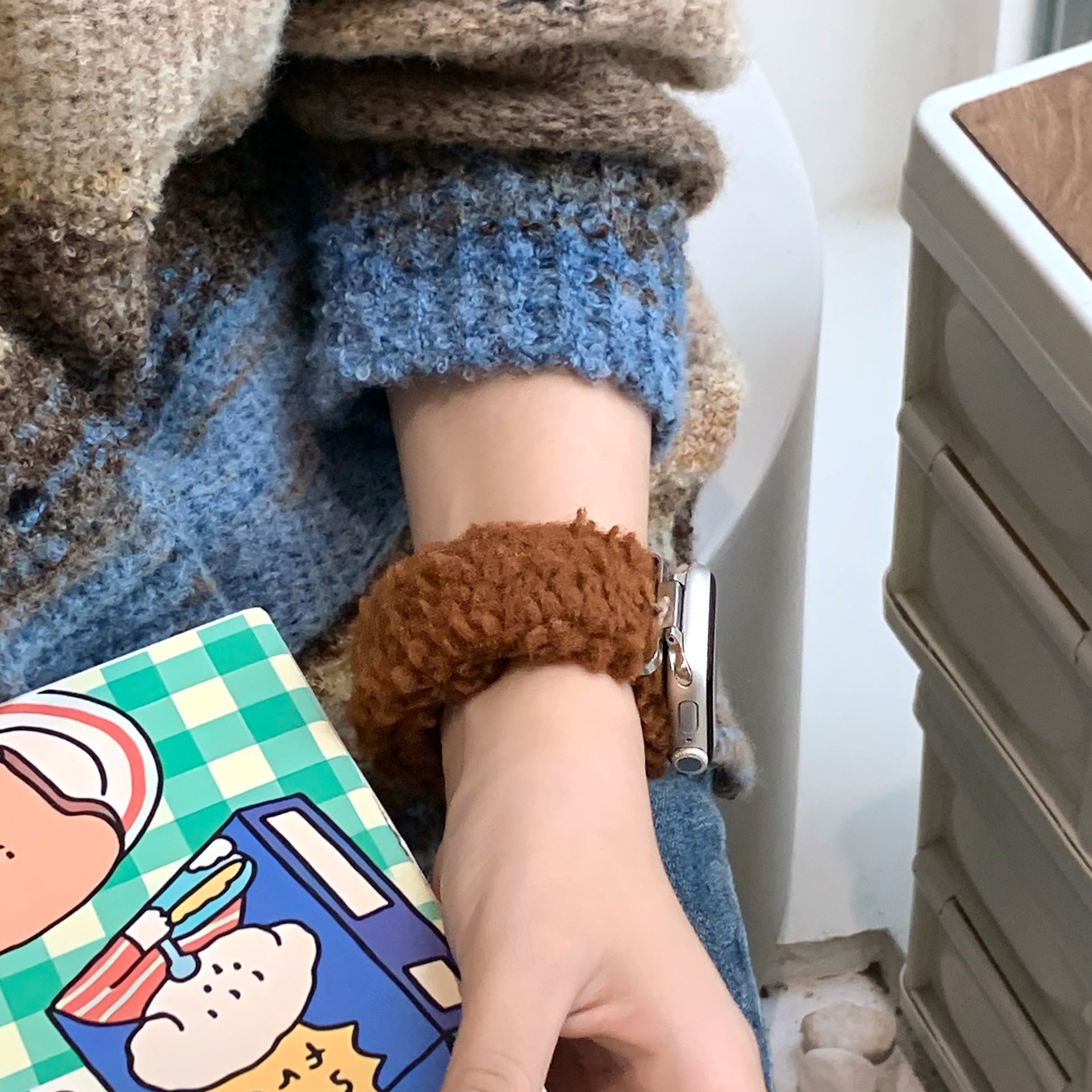 Teddy Fleece Loop Watch Band
