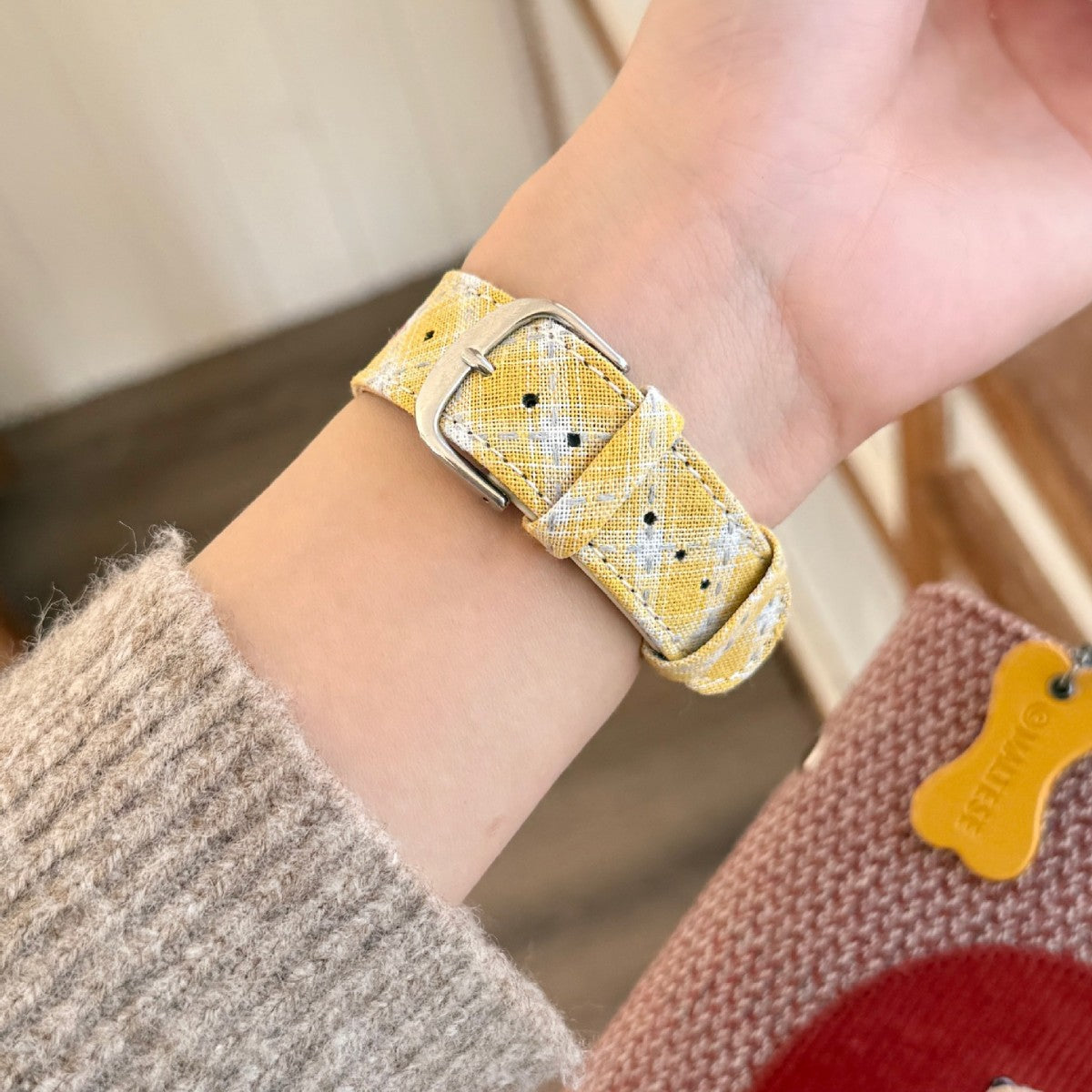 Plaid Pony Leather Watch Band