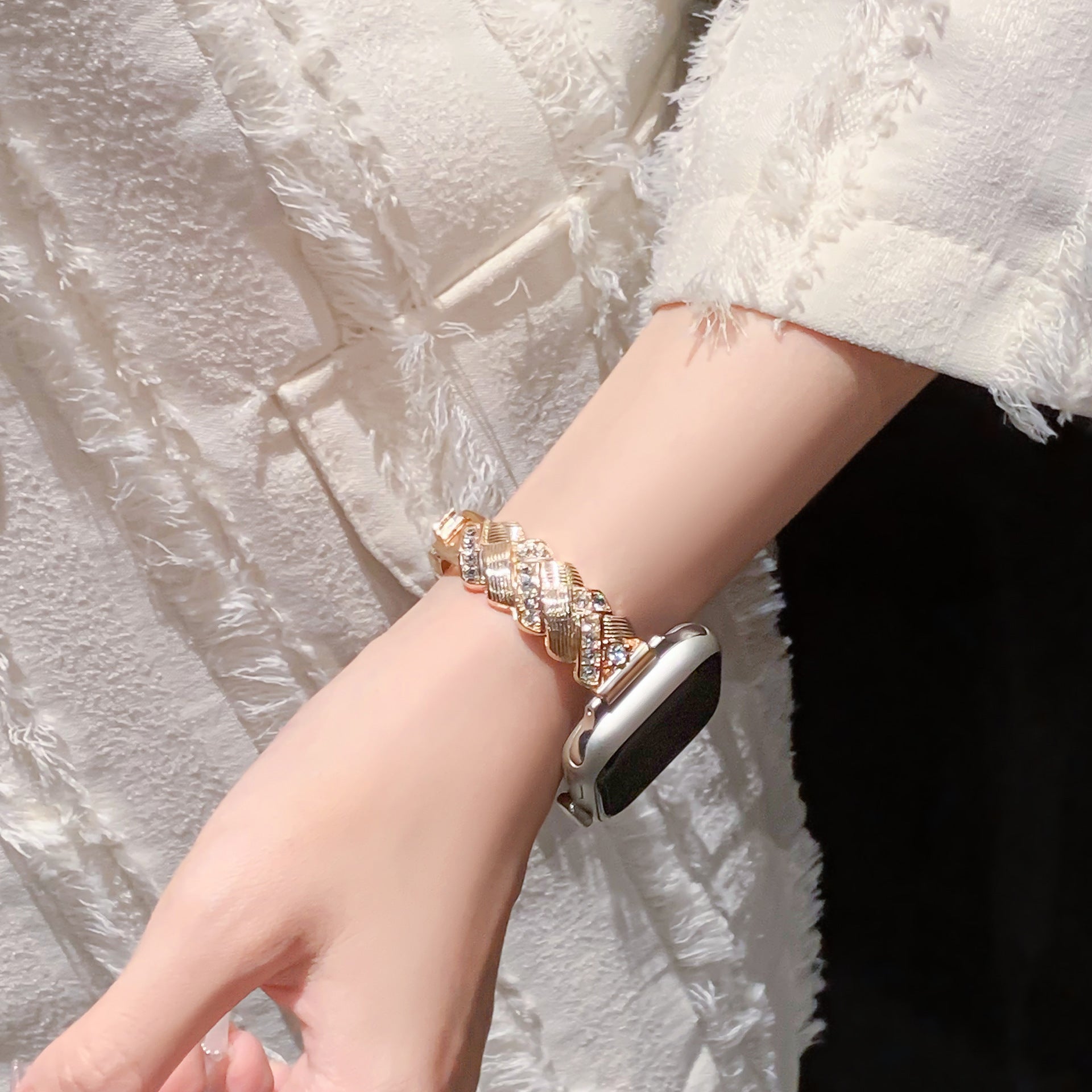 Aurelia Braided Metal Bracelet Watch Band with Case