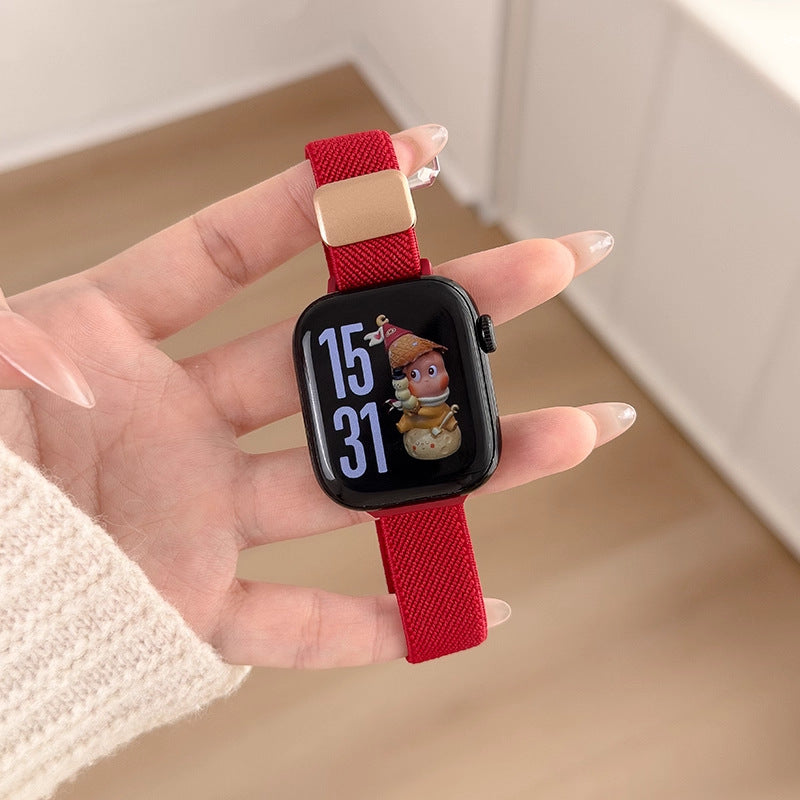 Linne Magnetic Woven Nylon Watch Band Red