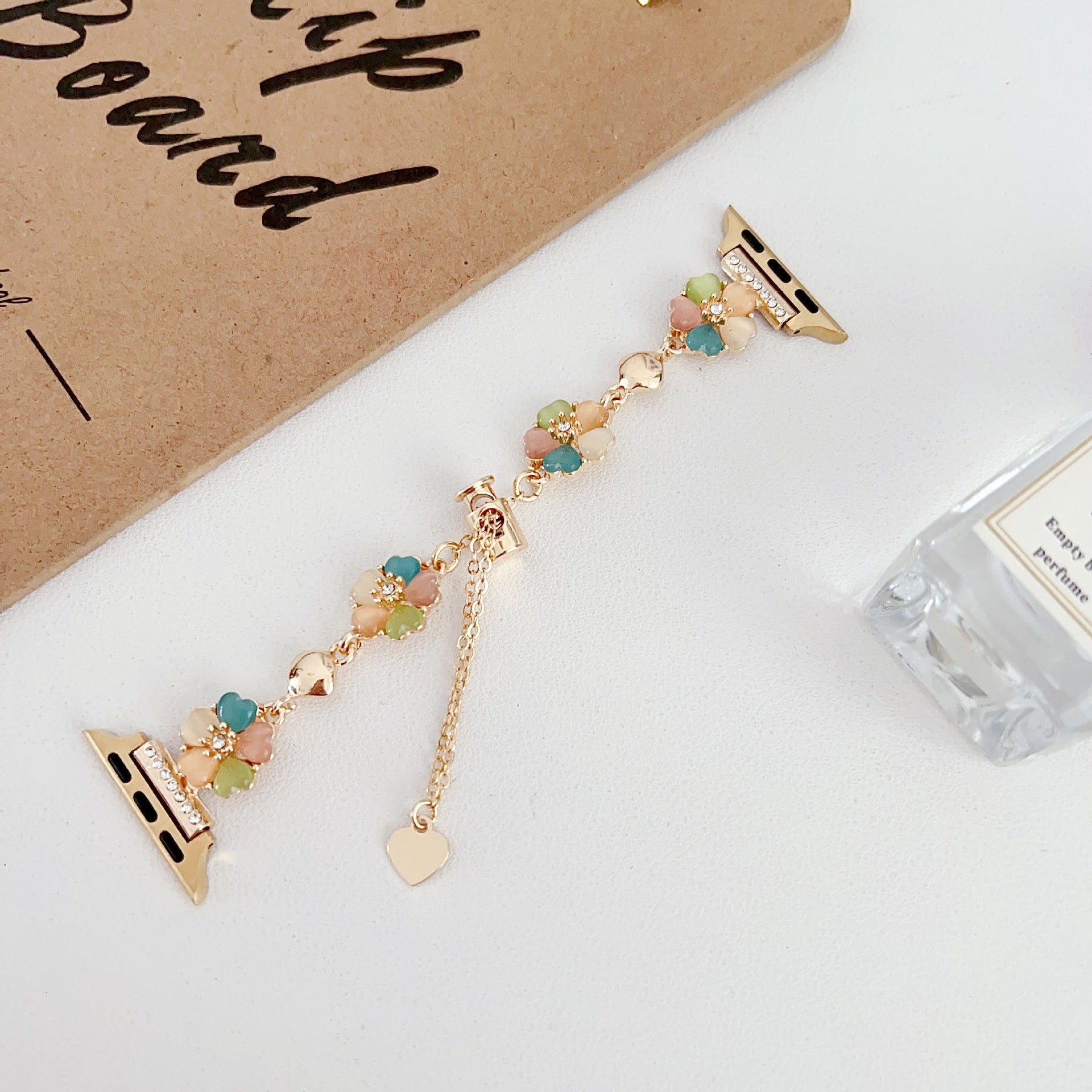 Petaline Heart Charm Link Watch Band