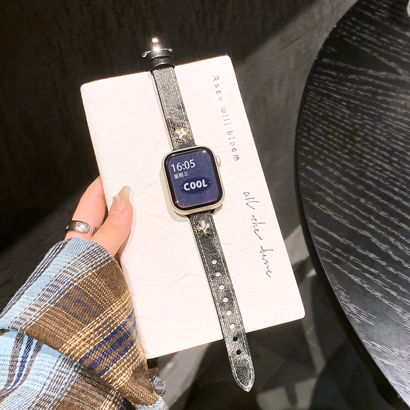 Sigil Denim Leather Watch Band Sigil Noir Denim Leather