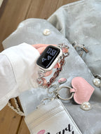 Amora Crystal Heart Chain Watch Band