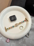 Orbitis Crystal Elastic Watch Band Multicolor Gold