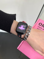 Loopia Chain Leather Double-Loop Watch Band