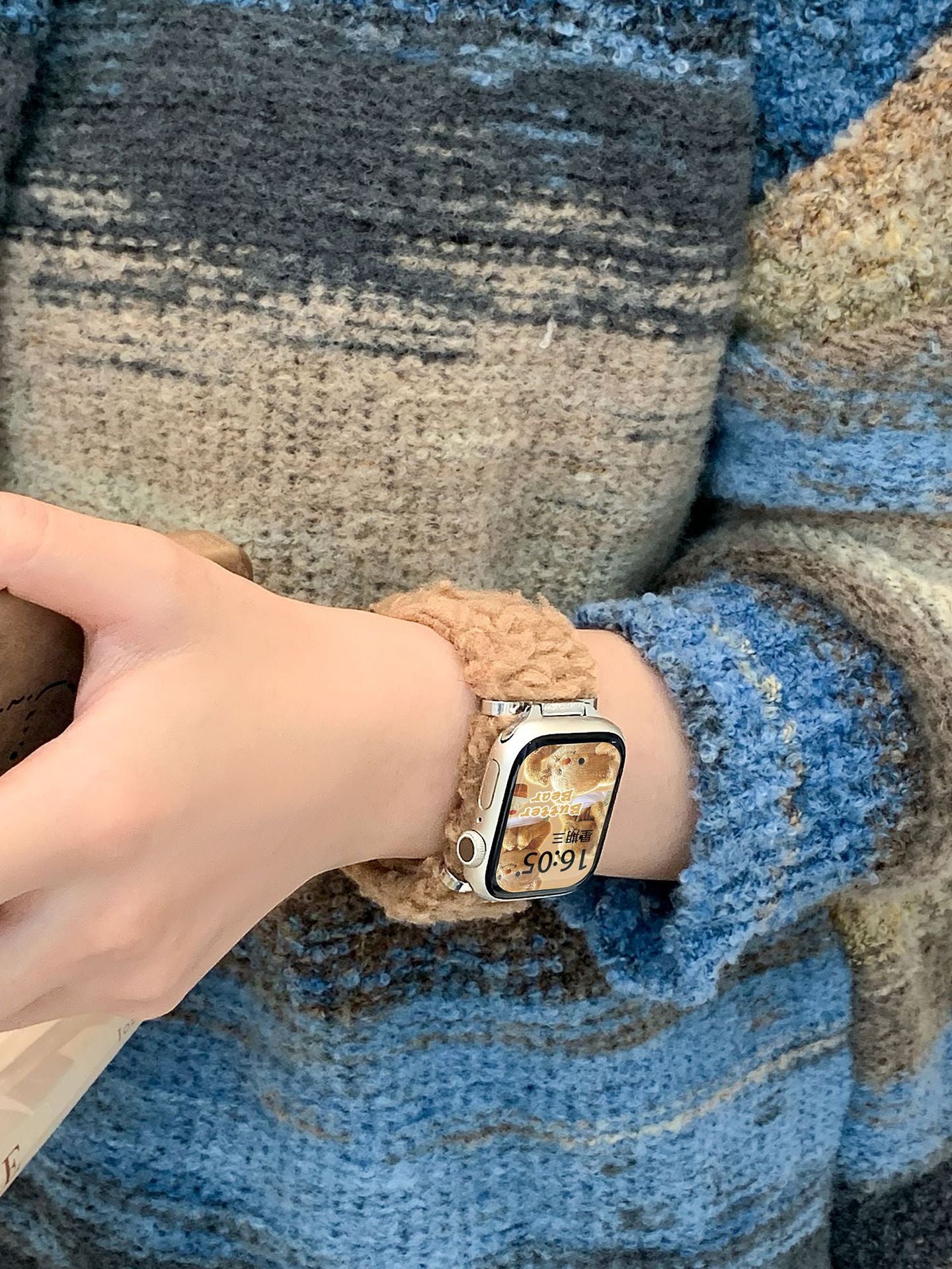 Teddy Fleece Loop Watch Band