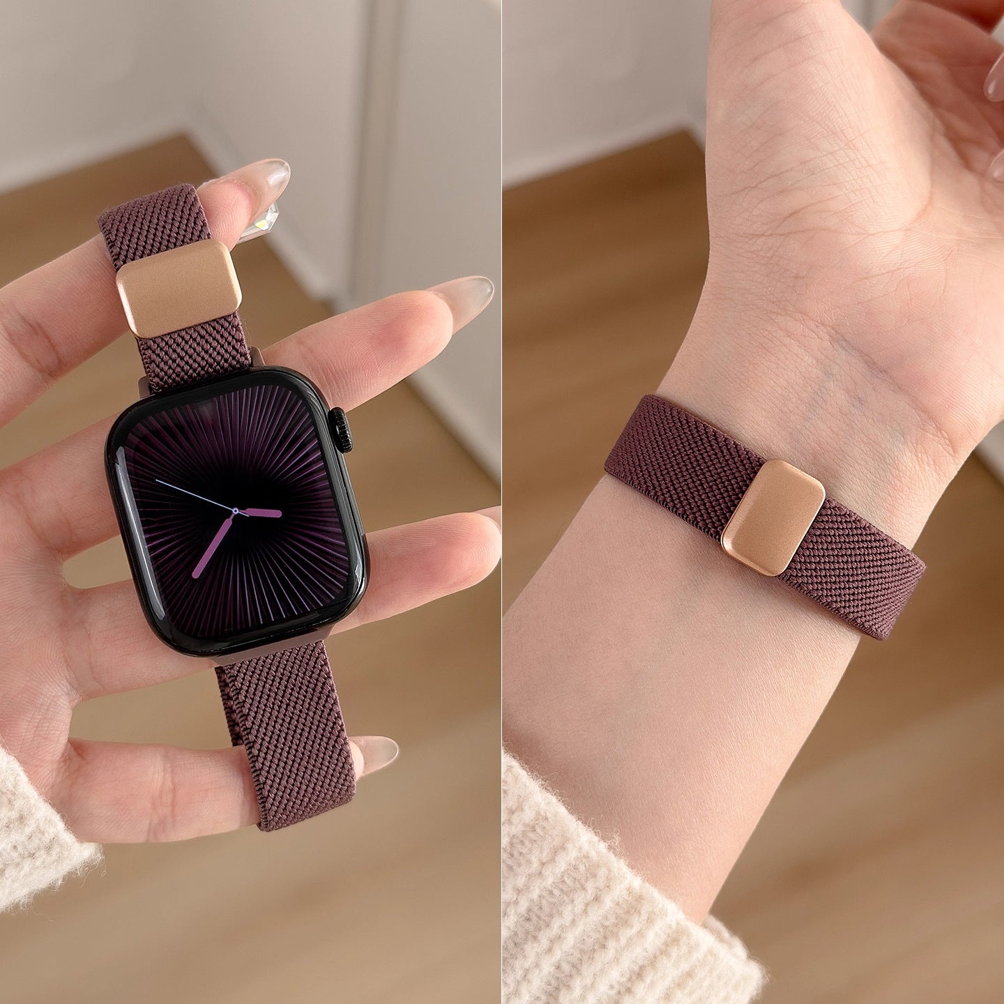 Linne Magnetic Woven Nylon Watch Band Smoky Lilac