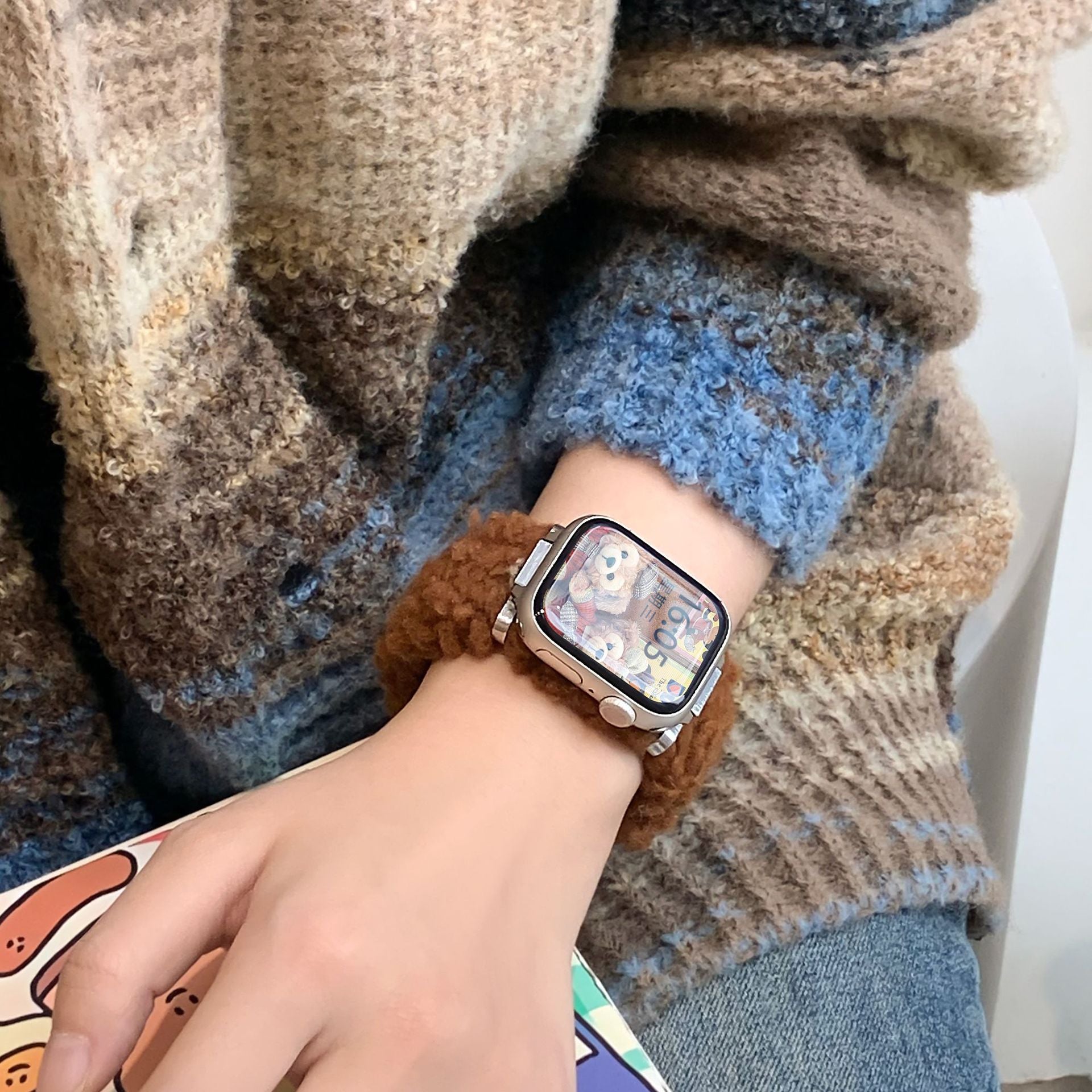 Teddy Fleece Loop Watch Band
