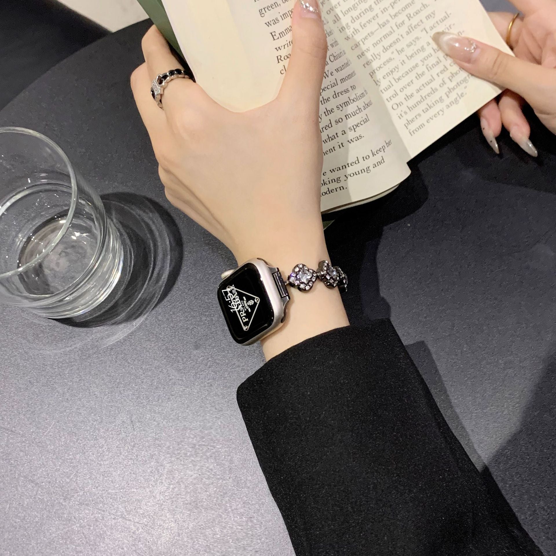 Crystal Clover Link Watch Band