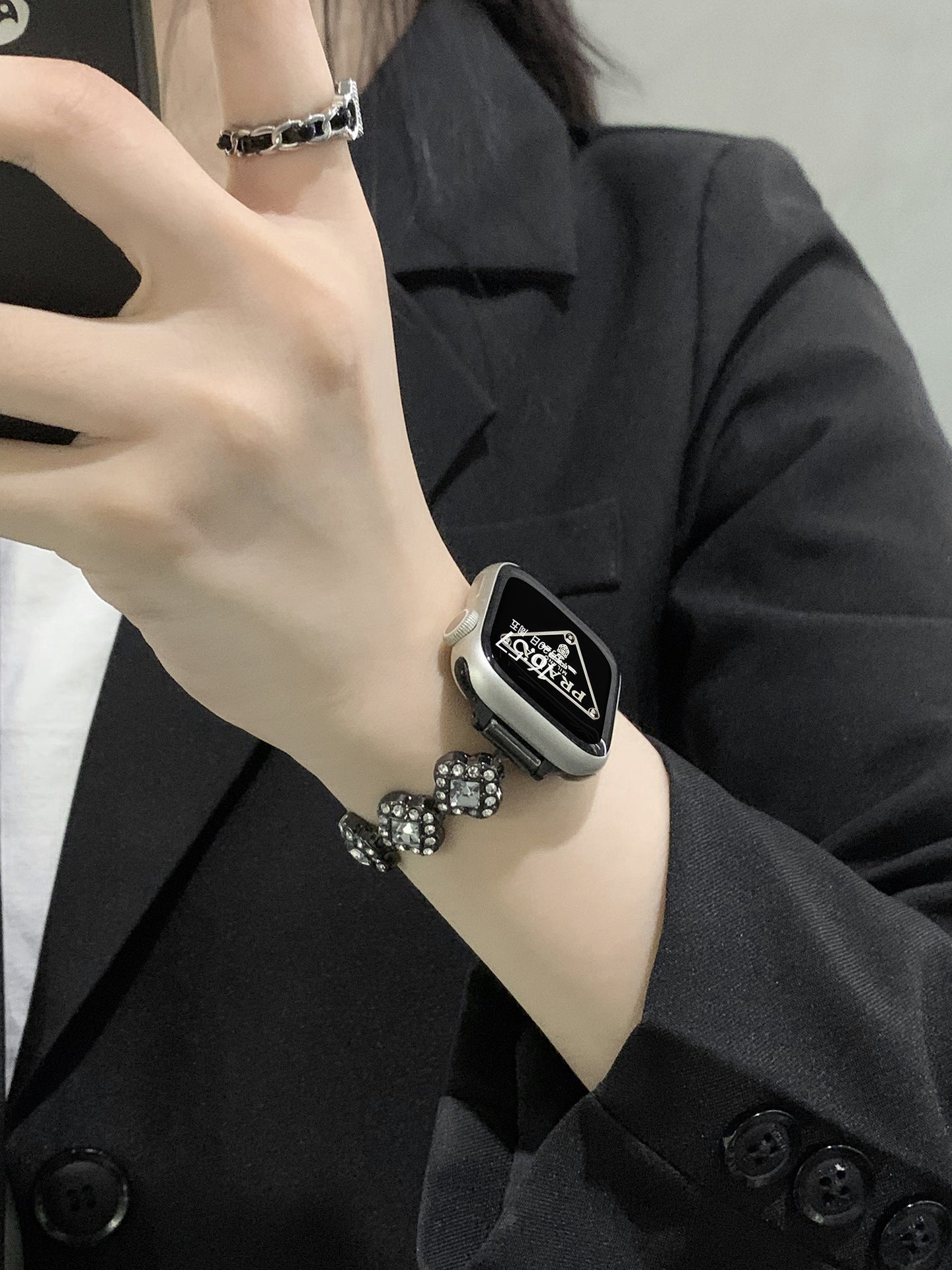 Crystal Clover Link Watch Band