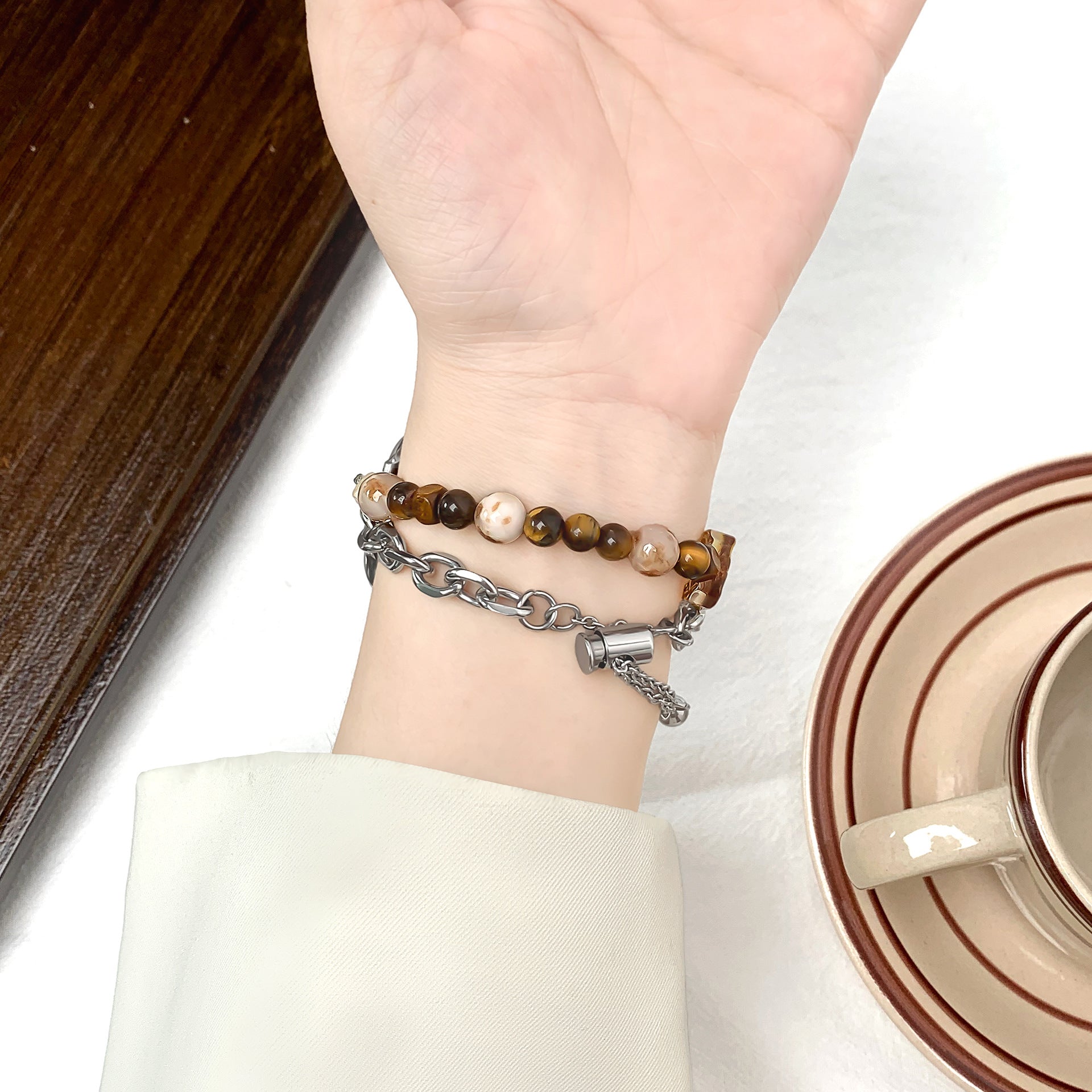 Luanite Crystal Bead Watch Band
