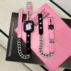 Loopia Chain Leather Double-Loop Watch Band