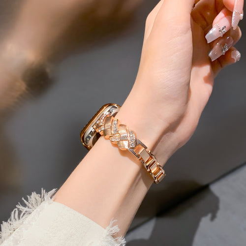 Aurelia Braided Metal Bracelet Watch Band with Case