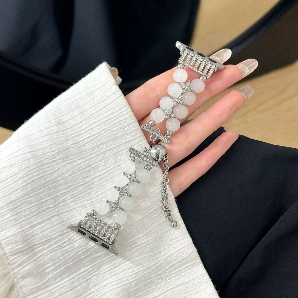 Lunara Crystal Cross Pearl Watch Band