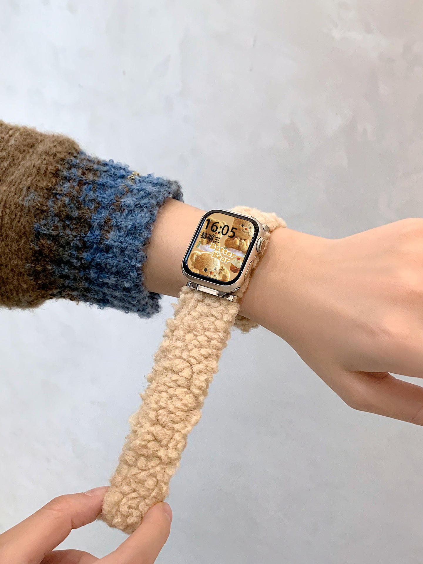 Teddy Fleece Loop Watch Band