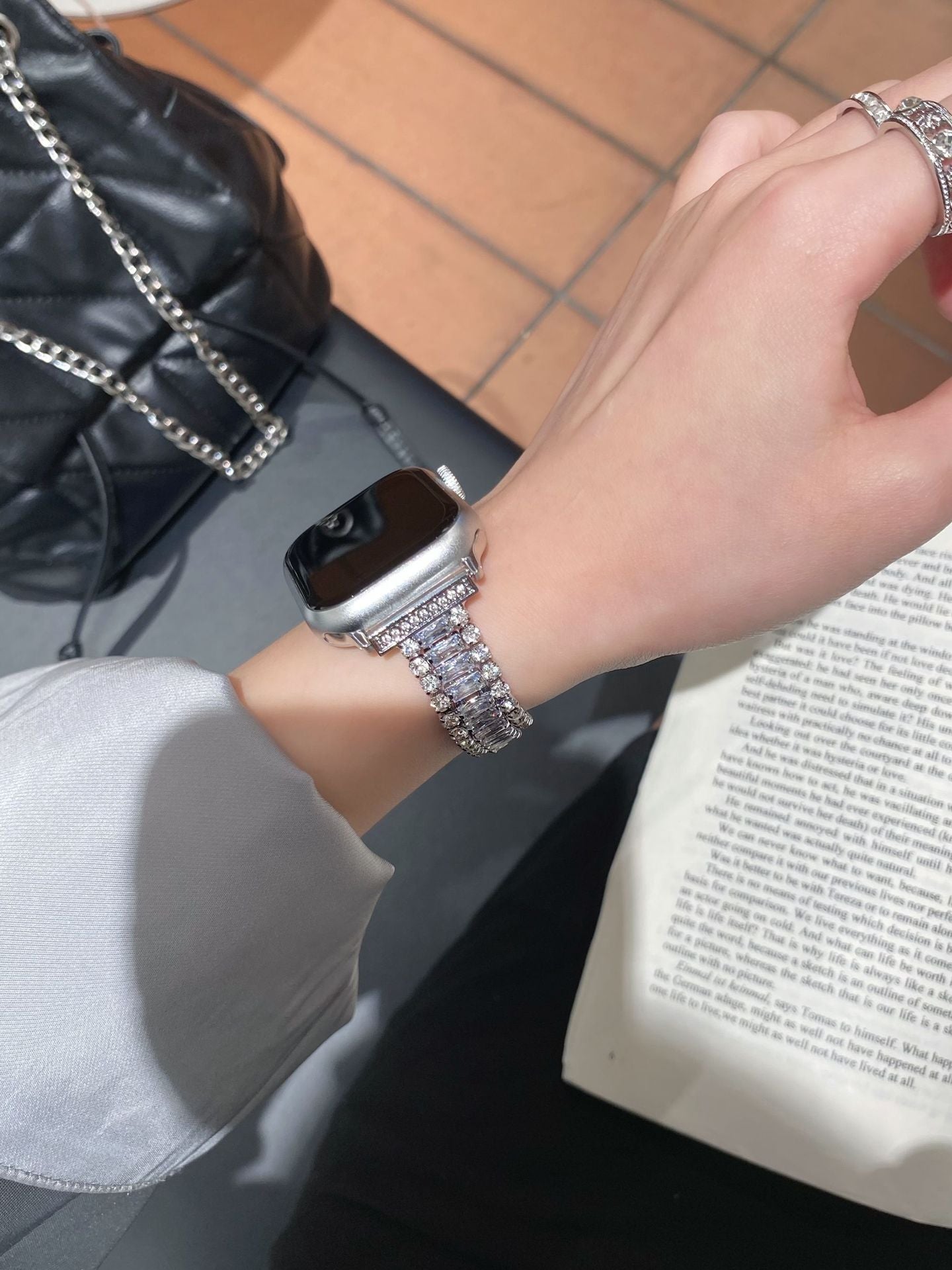 Aureline Triple Zircon Link Watch Band