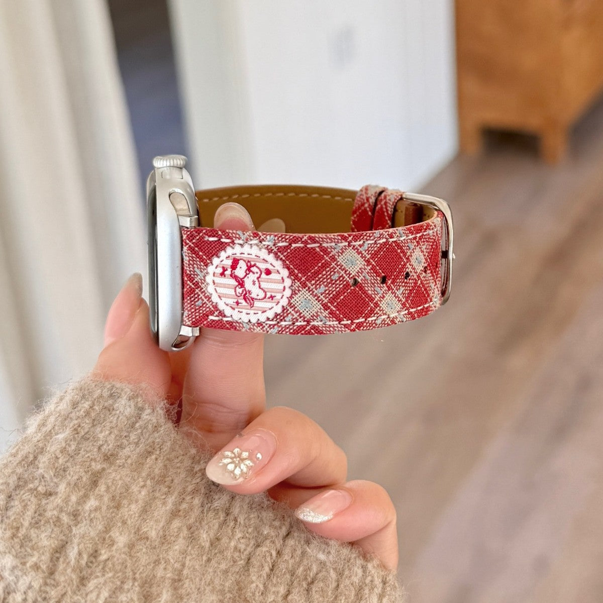 Plaid Pony Leather Watch Band