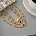 Velora Halo Stone Chain Necklace