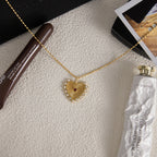Solenne Crystal Heart Pendant Necklace