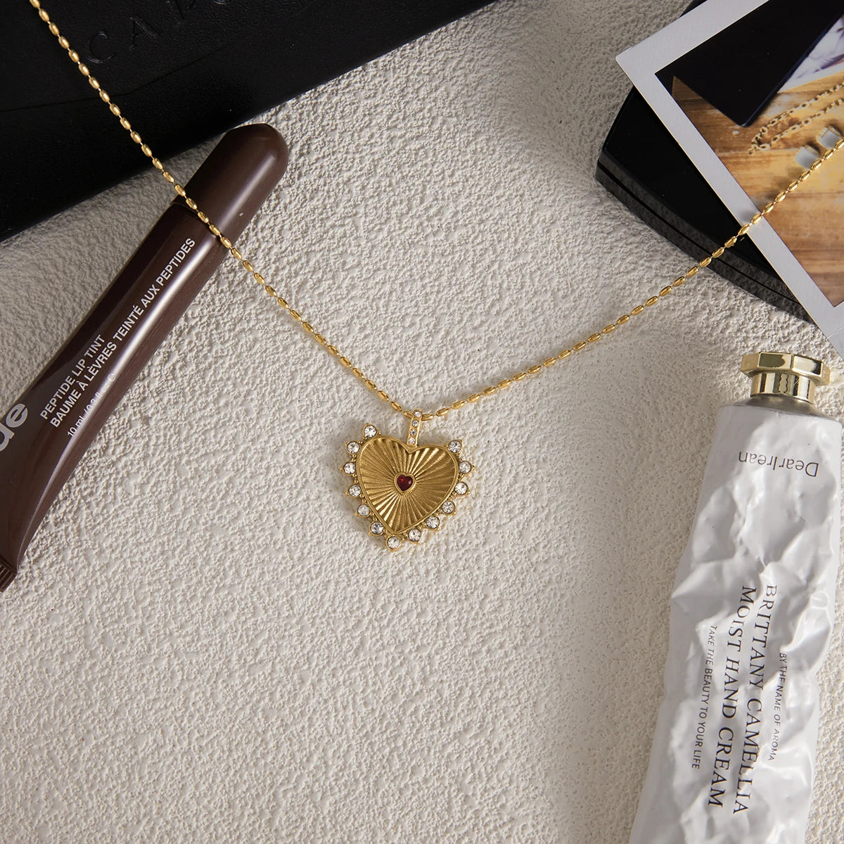 Solenne Crystal Heart Pendant Necklace