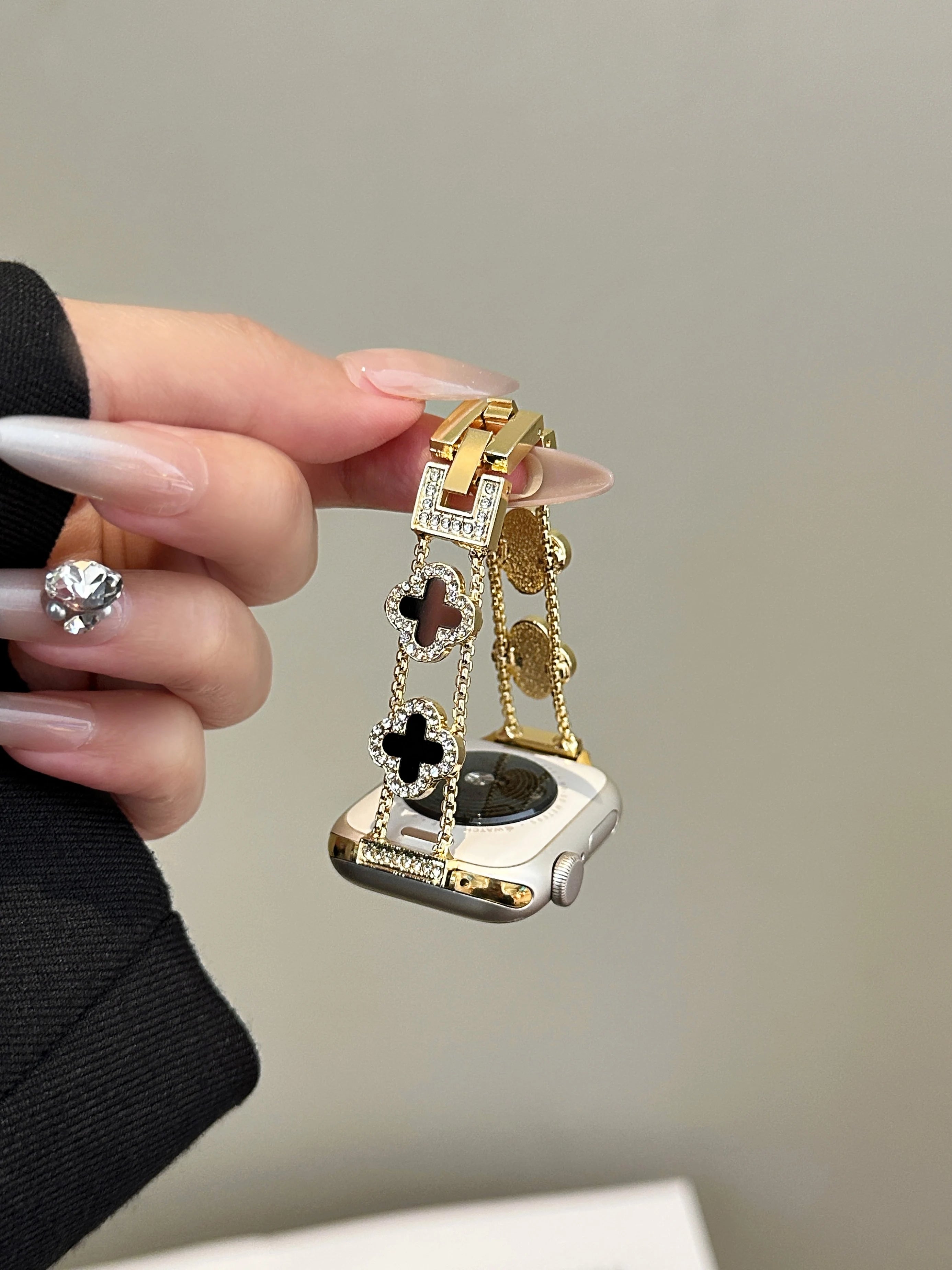 Celesse Clover Link Stainless Steel Watch Band