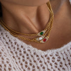 Velora Halo Stone Chain Necklace