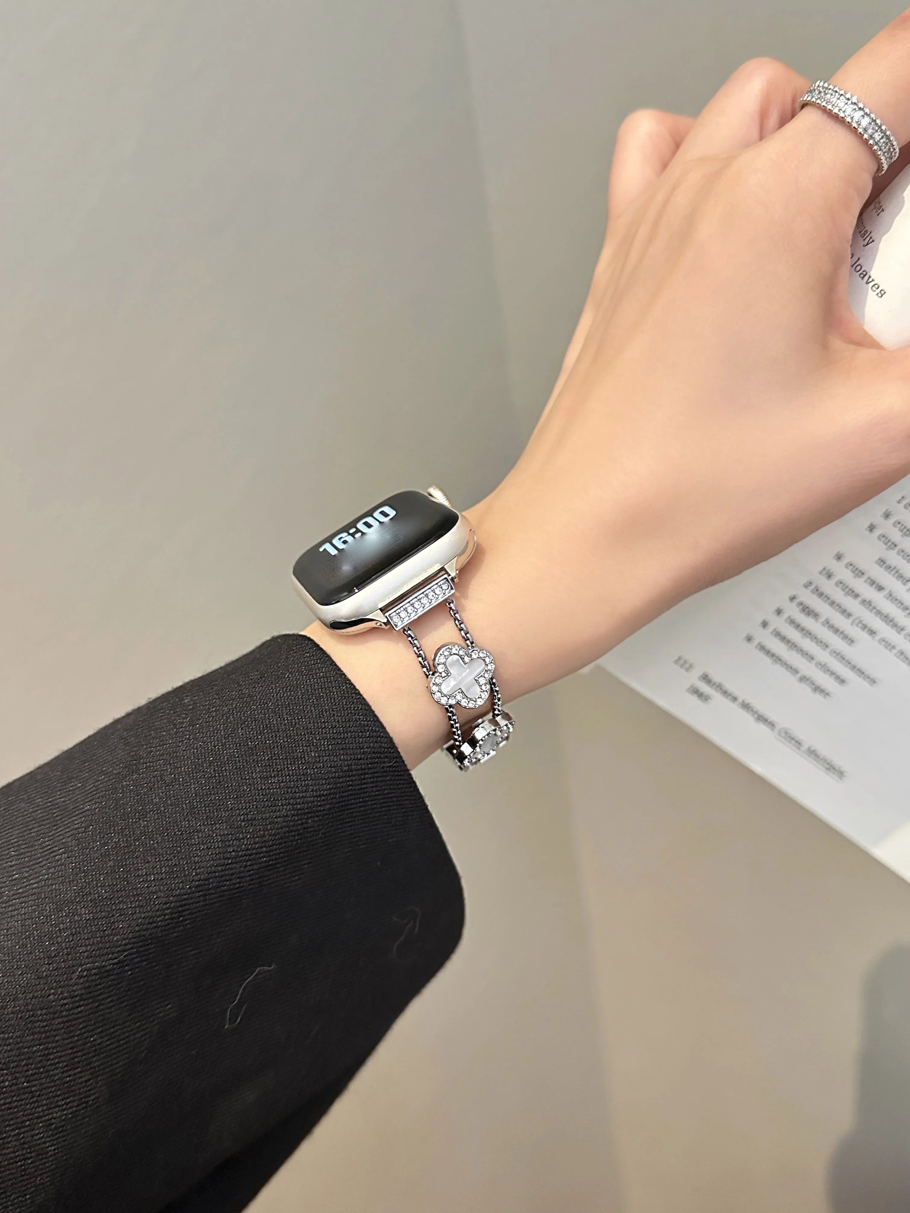 Celesse Clover Link Stainless Steel Watch Band