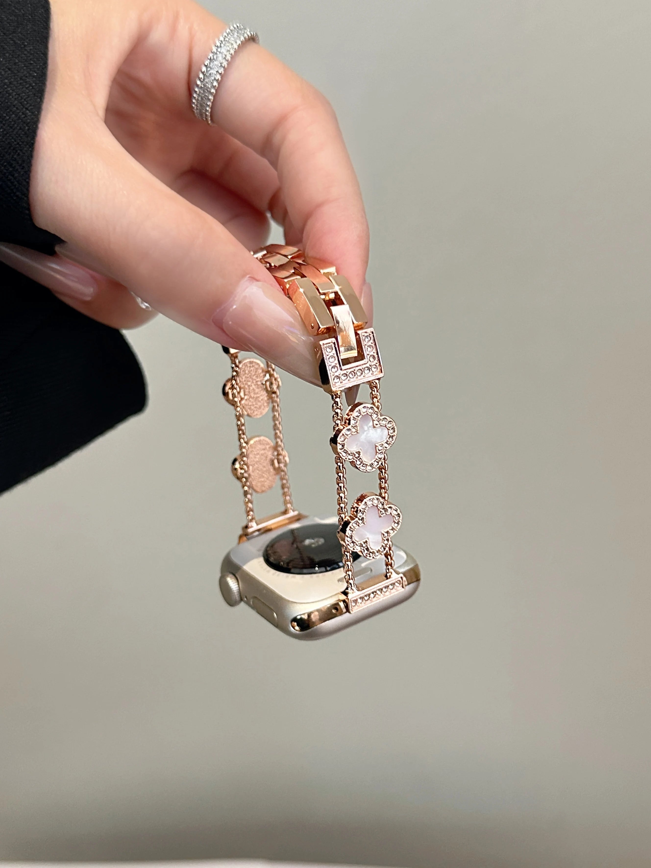 Celesse Clover Link Stainless Steel Watch Band