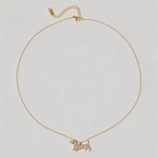 Lumi Dachshund Crystal Pendant Necklace