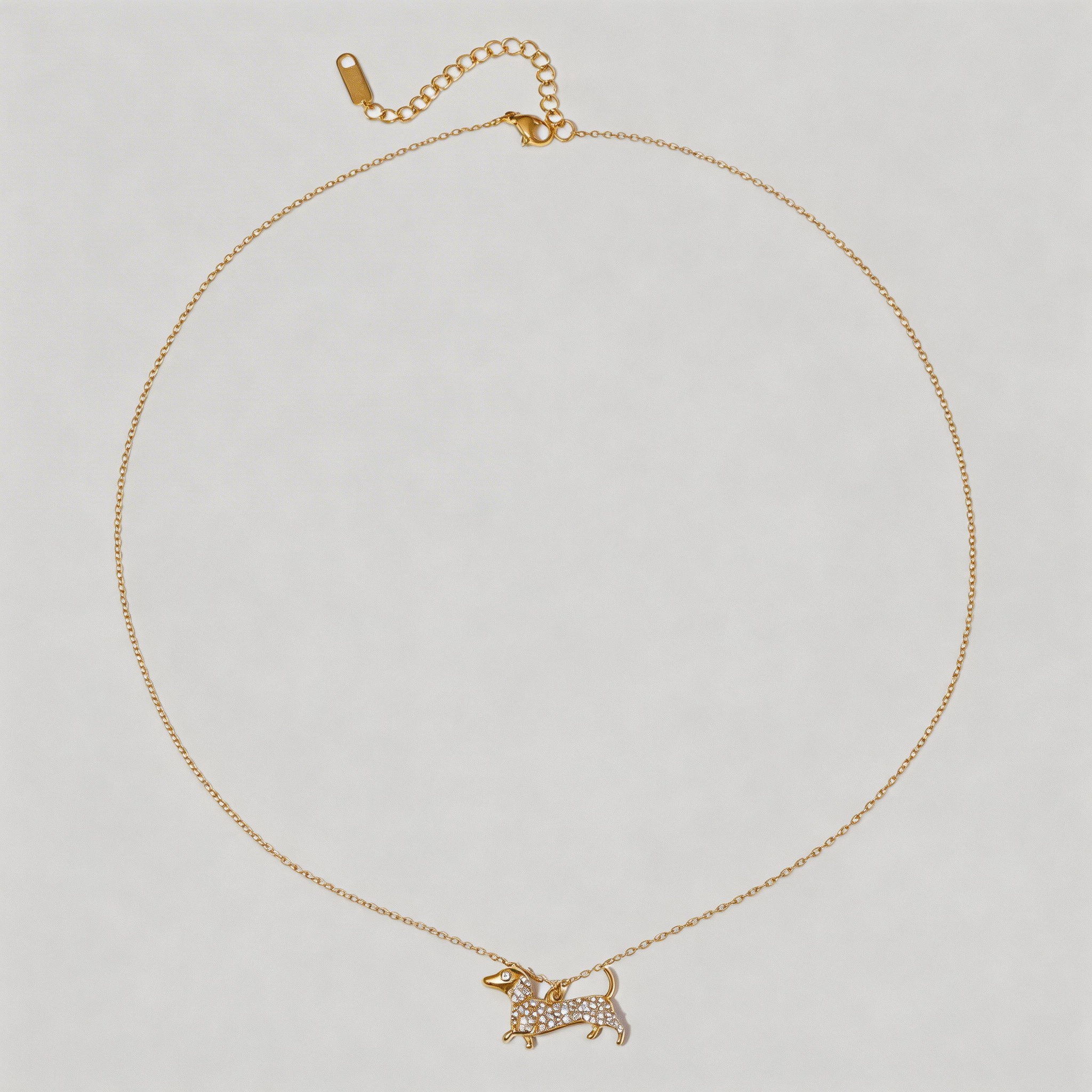 Lumi Dachshund Crystal Pendant Necklace