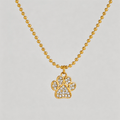 Pawra Crystal Paw Pendant Bead Necklace