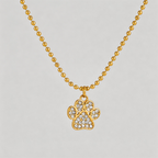 Pawra Crystal Paw Pendant Bead Necklace