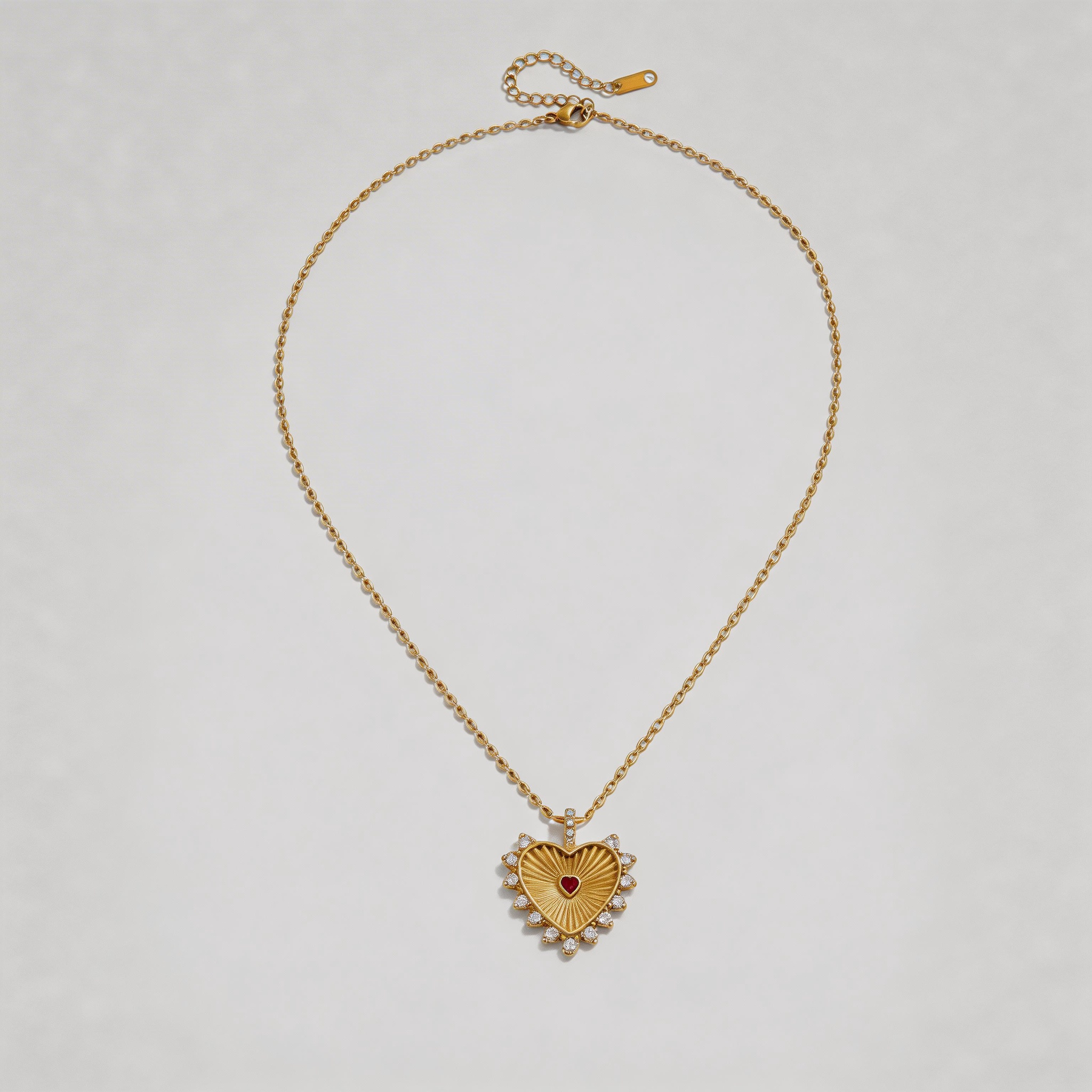 Solenne Crystal Heart Pendant Necklace